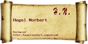 Hegel Norbert névjegykártya